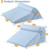 imageSasttie Wedge Pillow Set for After Surgery 3PCS Adjustable Bed Wedge Pillow Headboard with Memory Foam Neck Cushion  for Acid Reflux Sleeping Neck ampamp Back Support Dark Grey ampamp WhiteBlue