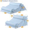 imageSasttie Wedge Pillow Set for After Surgery 3PCS Adjustable Bed Wedge Pillow Headboard with Memory Foam Neck Cushion  for Acid Reflux Sleeping Neck ampamp Back Support Dark Grey ampamp WhiteBlue