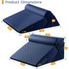 imageSasttie Wedge Pillow Set for After Surgery 3PCS Adjustable Bed Wedge Pillow Headboard with Memory Foam Neck Cushion  for Acid Reflux Sleeping Neck ampamp Back Support Dark Grey ampamp WhiteNavy