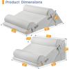 imageSasttie Wedge Pillow Set for After Surgery 3PCS Adjustable Bed Wedge Pillow Headboard with Memory Foam Neck Cushion  for Acid Reflux Sleeping Neck ampamp Back Support Dark Grey ampamp WhiteLight Grey