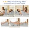 imageSasttie Wedge Pillow Set for After Surgery 3PCS Adjustable Bed Wedge Pillow Headboard with Memory Foam Neck Cushion  for Acid Reflux Sleeping Neck ampamp Back Support Dark Grey ampamp WhiteLight Grey