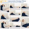 imageSasttie Wedge Pillow Set for After Surgery 3PCS Adjustable Bed Wedge Pillow Headboard with Memory Foam Neck Cushion  for Acid Reflux Sleeping Neck ampamp Back Support Dark Grey ampamp WhiteNavy