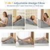imageSasttie Wedge Pillow Set for After Surgery 3PCS Adjustable Bed Wedge Pillow Headboard with Memory Foam Neck Cushion  for Acid Reflux Sleeping Neck ampamp Back Support Dark Grey ampamp WhiteVelvet  Light Grey