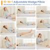 imageSasttie Wedge Pillow Set for After Surgery 3PCS Adjustable Bed Wedge Pillow Headboard with Memory Foam Neck Cushion  for Acid Reflux Sleeping Neck ampamp Back Support Dark Grey ampamp WhiteBeige