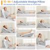 imageSasttie Wedge Pillow Set for After Surgery 3PCS Adjustable Bed Wedge Pillow Headboard with Memory Foam Neck Cushion  for Acid Reflux Sleeping Neck ampamp Back Support Dark Grey ampamp WhiteLight Grey  White