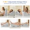 imageSasttie Wedge Pillow Set for After Surgery 3PCS Adjustable Bed Wedge Pillow Headboard with Memory Foam Neck Cushion  for Acid Reflux Sleeping Neck ampamp Back Support Dark Grey ampamp WhiteLight Grey  White