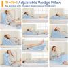 imageSasttie Wedge Pillow Set for After Surgery 3PCS Adjustable Bed Wedge Pillow Headboard with Memory Foam Neck Cushion  for Acid Reflux Sleeping Neck ampamp Back Support Dark Grey ampamp WhiteBlue