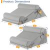 imageSasttie Wedge Pillow Set for After Surgery 3PCS Adjustable Bed Wedge Pillow Headboard with Memory Foam Neck Cushion  for Acid Reflux Sleeping Neck ampamp Back Support Dark Grey ampamp WhiteVelvet  Light Grey