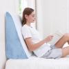 imageSasttie Wedge Pillow 12 Inch Memory Foam Bed Wedge Pillow for Sleeping Acid Reflux Back Pain Post Surgery and Snoring Designed with Washable Cover Cool GraySky Blue