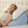 imageSasttie Wedge Pillow Set for After Surgery 3PCS Adjustable Bed Wedge Pillow Headboard with Memory Foam Neck Cushion  for Acid Reflux Sleeping Neck ampamp Back Support Dark Grey ampamp WhiteBlue