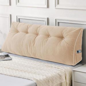 imageSasttie Headboard Pillow Queen Triangular Wedge Pillow Headboard Wedge Headboard Pillow for Bed Sofa Daybed Pillows for Sitting up Reading or Working with Removable Cover Dark GreyBeige