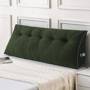 imageSasttie Headboard Pillow Queen Triangular Wedge Pillow Headboard Wedge Headboard Pillow for Bed Sofa Daybed Pillows for Sitting up Reading or Working with Removable Cover Dark GreyOlive Green