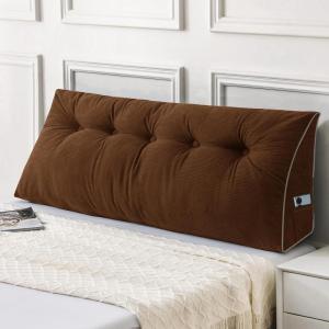 imageSasttie Headboard Pillow Queen Triangular Wedge Pillow Headboard Wedge Headboard Pillow for Bed Sofa Daybed Pillows for Sitting up Reading or Working with Removable Cover Dark GreyBrown