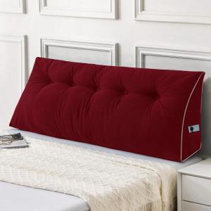 imageSasttie Headboard Pillow Queen Triangular Wedge Pillow Headboard Wedge Headboard Pillow for Bed Sofa Daybed Pillows for Sitting up Reading or Working with Removable Cover Dark GreyWine