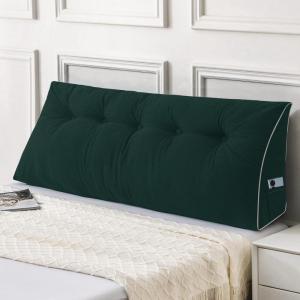 imageSasttie Headboard Pillow Queen Triangular Wedge Pillow Headboard Wedge Headboard Pillow for Bed Sofa Daybed Pillows for Sitting up Reading or Working with Removable Cover Dark GreyGreen
