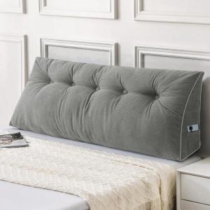 imageSasttie Headboard Pillow Queen Triangular Wedge Pillow Headboard Wedge Headboard Pillow for Bed Sofa Daybed Pillows for Sitting up Reading or Working with Removable Cover Dark GreyLight Grey
