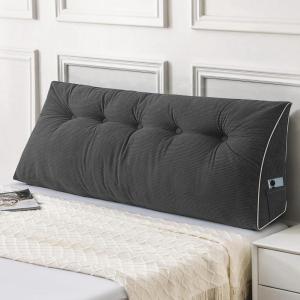 imageSasttie Headboard Pillow Queen Triangular Wedge Pillow Headboard Wedge Headboard Pillow for Bed Sofa Daybed Pillows for Sitting up Reading or Working with Removable Cover Dark GreyDark Grey
