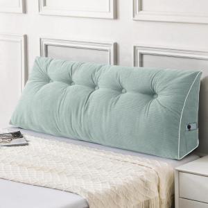 imageSasttie Headboard Pillow Queen Triangular Wedge Pillow Headboard Wedge Headboard Pillow for Bed Sofa Daybed Pillows for Sitting up Reading or Working with Removable Cover Dark GreyMint Green