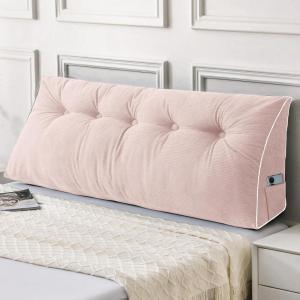 imageSasttie Headboard Pillow Queen Triangular Wedge Pillow Headboard Wedge Headboard Pillow for Bed Sofa Daybed Pillows for Sitting up Reading or Working with Removable Cover Dark GreyLight Pink