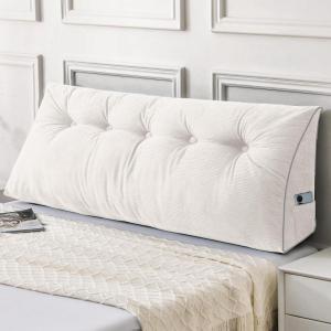 imageSasttie Headboard Pillow Queen Triangular Wedge Pillow Headboard Wedge Headboard Pillow for Bed Sofa Daybed Pillows for Sitting up Reading or Working with Removable Cover Dark GreyWhite