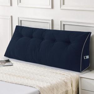 imageSasttie Headboard Pillow Queen Triangular Wedge Pillow Headboard Wedge Headboard Pillow for Bed Sofa Daybed Pillows for Sitting up Reading or Working with Removable Cover Dark GreyNavy