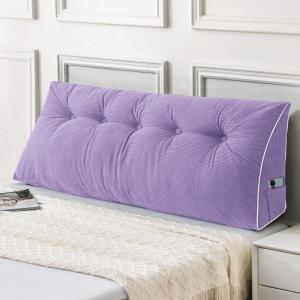 imageSasttie Headboard Pillow Queen Triangular Wedge Pillow Headboard Wedge Headboard Pillow for Bed Sofa Daybed Pillows for Sitting up Reading or Working with Removable Cover Dark GreyPurple