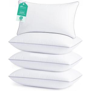 imageSasttie Pillows Queen Size Set of 2 Bed Pillows for Side Back and Stomach Sleepers  OekoTex Certified Down Alternative Plump Filling  Hotel Quality and Machine Washable 2 Pack4