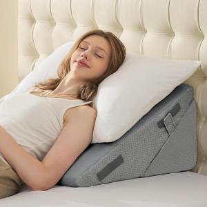 imageSasttie Wedge Pillow Set for After Surgery 3PCS Adjustable Bed Wedge Pillow Headboard with Memory Foam Neck Cushion  for Acid Reflux Sleeping Neck ampamp Back Support Dark Grey ampamp WhiteDark Grey