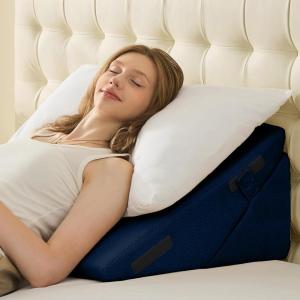 imageSasttie Wedge Pillow Set for After Surgery 3PCS Adjustable Bed Wedge Pillow Headboard with Memory Foam Neck Cushion  for Acid Reflux Sleeping Neck ampamp Back Support Dark Grey ampamp WhiteNavy