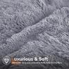 imageSasttie Fluffy Duvet Cover Queen Size Shaggy Queen Duvet Cover Fuzzy Faux Fur and Velvet Duvet Cover Set with Zipper Closure and Corner Ties  1 Duvet Cover and 2 Pillowcases PinkLight Grey