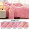imageSasttie Fluffy Duvet Cover Queen Size Shaggy Queen Duvet Cover Fuzzy Faux Fur and Velvet Duvet Cover Set with Zipper Closure and Corner Ties  1 Duvet Cover and 2 Pillowcases PinkPink
