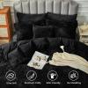 imageSasttie Fluffy Duvet Cover Queen Size Shaggy Queen Duvet Cover Fuzzy Faux Fur and Velvet Duvet Cover Set with Zipper Closure and Corner Ties  1 Duvet Cover and 2 Pillowcases PinkBlack
