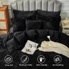 imageSasttie Fluffy Duvet Cover Queen Size Shaggy Queen Duvet Cover Fuzzy Faux Fur and Velvet Duvet Cover Set with Zipper Closure and Corner Ties  1 Duvet Cover and 2 Pillowcases PinkBlack