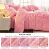 imageSasttie Fluffy Duvet Cover Queen Size Shaggy Queen Duvet Cover Fuzzy Faux Fur and Velvet Duvet Cover Set with Zipper Closure and Corner Ties  1 Duvet Cover and 2 Pillowcases PinkPink