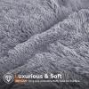 imageSasttie Fluffy Duvet Cover Queen Size Shaggy Queen Duvet Cover Fuzzy Faux Fur and Velvet Duvet Cover Set with Zipper Closure and Corner Ties  1 Duvet Cover and 2 Pillowcases PinkLight Grey