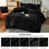 imageSasttie Fluffy Duvet Cover Queen Size Shaggy Queen Duvet Cover Fuzzy Faux Fur and Velvet Duvet Cover Set with Zipper Closure and Corner Ties  1 Duvet Cover and 2 Pillowcases PinkBlack