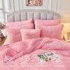 imageSasttie Fluffy Duvet Cover Queen Size Shaggy Queen Duvet Cover Fuzzy Faux Fur and Velvet Duvet Cover Set with Zipper Closure and Corner Ties  1 Duvet Cover and 2 Pillowcases PinkPink