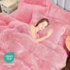 imageSasttie Fluffy Duvet Cover Queen Size Shaggy Queen Duvet Cover Fuzzy Faux Fur and Velvet Duvet Cover Set with Zipper Closure and Corner Ties  1 Duvet Cover and 2 Pillowcases PinkPink