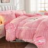 imageSasttie Fluffy Duvet Cover Queen Size Shaggy Queen Duvet Cover Fuzzy Faux Fur and Velvet Duvet Cover Set with Zipper Closure and Corner Ties  1 Duvet Cover and 2 Pillowcases PinkPink