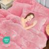 imageSasttie Fluffy Duvet Cover Queen Size Shaggy Queen Duvet Cover Fuzzy Faux Fur and Velvet Duvet Cover Set with Zipper Closure and Corner Ties  1 Duvet Cover and 2 Pillowcases PinkPink