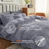 imageSasttie Fluffy Duvet Cover Queen Size Shaggy Queen Duvet Cover Fuzzy Faux Fur and Velvet Duvet Cover Set with Zipper Closure and Corner Ties  1 Duvet Cover and 2 Pillowcases PinkLight Grey