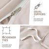 imageSasttie Duvet Cover King 3Piece UltraSoft Double Brushed Duvet Cover Set  Features Zipper Closure and Corner Ties Beige