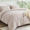 imageSasttie Duvet Cover King 3Piece UltraSoft Double Brushed Duvet Cover Set  Features Zipper Closure and Corner Ties Beige