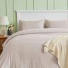 imageSasttie Duvet Cover King 3Piece UltraSoft Double Brushed Duvet Cover Set  Features Zipper Closure and Corner Ties Beige