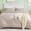imageSasttie Duvet Cover King 3Piece UltraSoft Double Brushed Duvet Cover Set Features Zipper Closure and Corner Ties Beige