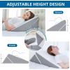 imageSasttie Wedge Pillow for After Surgery Adjustable Memory Foam Bed Wedge Pillow Headboard for Sleeping Acid Reflux Surgery Recovery Neck ampamp Back Support White and Dark GreyDark Grey  White