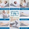 imageSasttie Wedge Pillow for After Surgery Adjustable Memory Foam Bed Wedge Pillow Headboard for Sleeping Acid Reflux Surgery Recovery Neck ampamp Back Support White and Dark GreyDark Grey  White
