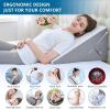 imageSasttie Wedge Pillow for After Surgery Adjustable Memory Foam Bed Wedge Pillow Headboard for Sleeping Acid Reflux Surgery Recovery Neck ampamp Back Support White and Dark GreyDark Grey  White