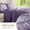imageSasttie Queen Comforter Set 7Piece Bed in a Bag Pintuck Bedding Sets for All Season Includes Comforter Flat Sheet Fitted Sheet Pillowcases and Pillowshams Purple