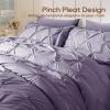 imageSasttie Queen Comforter Set 7Piece Bed in a Bag Pintuck Bedding Sets for All Season Includes Comforter Flat Sheet Fitted Sheet Pillowcases and Pillowshams Purple